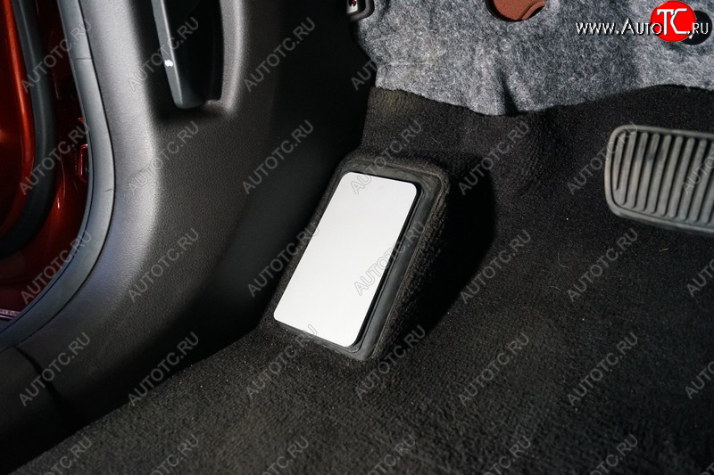 679 р. Накладка площадки левой ноги, ТСС Тюнинг  Hyundai Santa Fe  4 TM (2020-2024) (лист алюминий 4мм)  с доставкой в г. Калуга