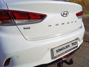 1 659 р. Накладка на заднюю дверь, ТСС Тюнинг Hyundai Sonata LF рестайлинг (2017-2019) (Лист шлифованный)  с доставкой в г. Калуга. Увеличить фотографию 1