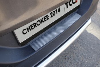 1 239 р. Накладка на задний бампер ТСС Тюнинг Jeep Cherokee KL дорестайлинг (2014-2017) (Декоративная)  с доставкой в г. Калуга. Увеличить фотографию 1