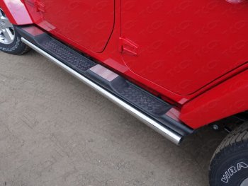 2 079 р.  Накладки на пороги ТСС Тюнинг  Jeep Wrangler  JK (2007-2018) (шлифованные)  с доставкой в г. Калуга. Увеличить фотографию 1
