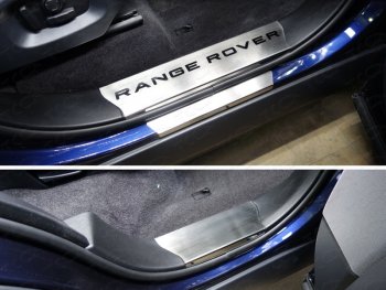 10 199 р. Накладки на пластиковые пороги, ТСС Тюнинг  Land Rover Range Rover Sport  2 L494 (2013-2017) (лист шлифованный надпись Range Rover)  с доставкой в г. Калуга. Увеличить фотографию 1