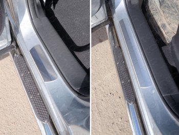 2 699 р. Накладки на пороги, ТСС Тюнинг  Mazda CX-5  KE (2011-2014) (лист шлифованный 1мм)  с доставкой в г. Калуга. Увеличить фотографию 1