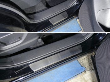 2 699 р. Накладки на пороги, ТСС Тюнинг Mazda CX-5 KE рестайлинг (2015-2017) (лист шлифованный 1мм)  с доставкой в г. Калуга. Увеличить фотографию 1