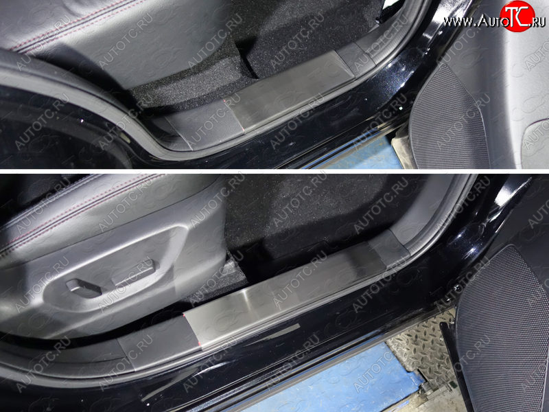 4 749 р. Накладки на пластиковые пороги, ТСС Тюнинг  Mazda CX-5  KE (2015-2017) (лист шлифованный)  с доставкой в г. Калуга