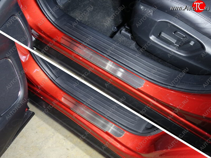 3 699 р. Накладки на пороги, ТСС Тюнинг  Mazda CX-9  TC (2015-2024) (лист шлифованный)  с доставкой в г. Калуга