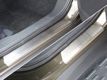 3 699 р. Накладки на пороги, ТСС Тюнинг  Mitsubishi Outlander  GF (2015-2018) (лист шлифованный)  с доставкой в г. Калуга. Увеличить фотографию 1
