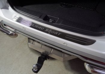 4 469 р. Накладка на задний бампер, ТСС Тюнинг  Mitsubishi Pajero Sport  3 QF (2019-2022) (лист шлифованный надпись Pajero Sport)  с доставкой в г. Калуга. Увеличить фотографию 1