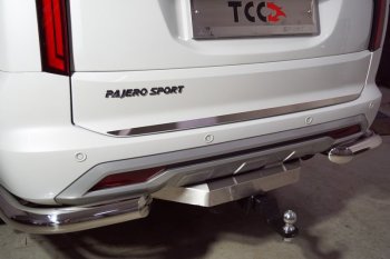 2 659 р. Накладка на заднюю дверь, ТСС Тюнинг  Mitsubishi Pajero Sport  3 QF (2019-2022) (лист шлифованный)  с доставкой в г. Калуга. Увеличить фотографию 1
