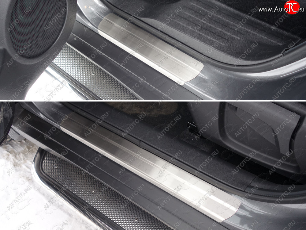 4 099 р. Накладки на пороги, ТСС Тюнинг  Nissan X-trail  3 T32 (2013-2018) (лист шлифованный)  с доставкой в г. Калуга
