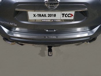 2 489 р. Накладка на задний бампер, ТСС Тюнинг  Nissan X-trail  3 T32 (2017-2022) (лист шлифованный надпись X-Trail)  с доставкой в г. Калуга. Увеличить фотографию 1