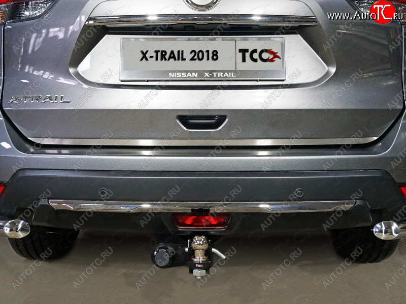1 659 р. Накладка на заднюю дверь, ТСС Тюнинг  Nissan X-trail  3 T32 (2017-2022) (лист шлифованный)  с доставкой в г. Калуга