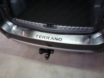 4 099 р. Накладка на задний бампер, ТСС Тюнинг  Nissan Terrano  D10 (2013-2016) (лист шлифованный надпись TERRANO)  с доставкой в г. Калуга. Увеличить фотографию 1