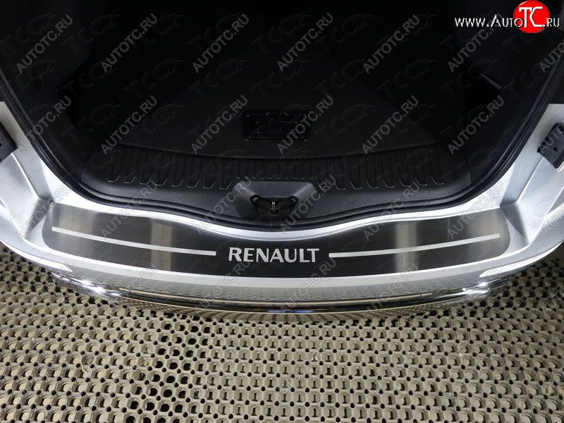 4 299 р. Накладка на задний бампер, ТСС Тюнинг  Renault Koleos  2 (2016-2024) (лист шлифованный надпись Renault)  с доставкой в г. Калуга