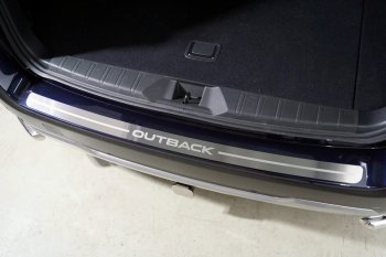 3 899 р. Накладка на задний бампер, ТСС Тюнинг Subaru Outback BS/B15 рестайлинг универсал (2017-2021) (лист шлифованный надпись Outback)  с доставкой в г. Калуга. Увеличить фотографию 1