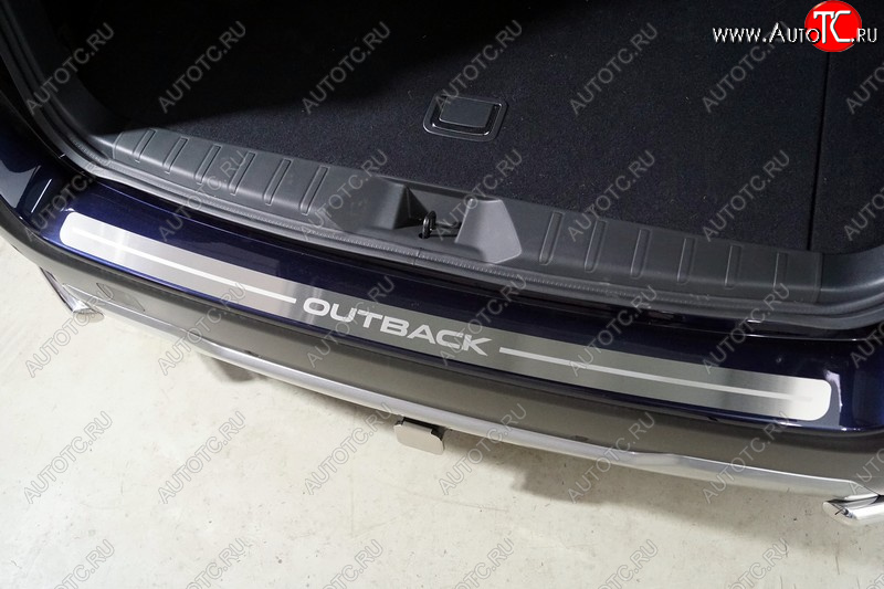 3 899 р. Накладка на задний бампер, ТСС Тюнинг  Subaru Outback  BS/B15 (2017-2021) (лист шлифованный надпись Outback)  с доставкой в г. Калуга