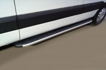 15 749 р. Порог алюминиевый с пластиковой накладкой ТСС Тюнинг Sollers Atlant автобус (2022-2024) (серые)  с доставкой в г. Калуга. Увеличить фотографию 1