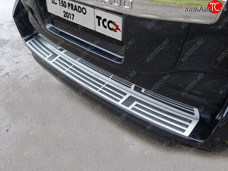 8 199 р. Накладка на задний бампер, ТСС Тюнинг  Toyota Land Cruiser Prado  J150 (2017-2020) (Лист шлифованный)  с доставкой в г. Калуга