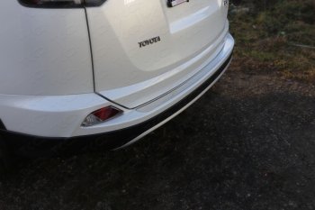 3 099 р. Накладки на задний бампер, ТСС Тюнинг  Toyota RAV4  XA40 (2015-2019) (лист шлифованный)  с доставкой в г. Калуга. Увеличить фотографию 1