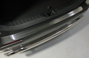 4 299 р. Накладка на задний бампе, ТСС Тюнинг  Toyota RAV4  XA50 (2018-2024) (лист шлифованный надпись RAV4)  с доставкой в г. Калуга. Увеличить фотографию 1