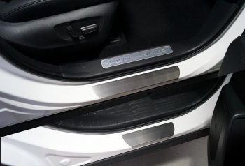 3 899 р. Накладки на пороги, ТСС Тюнинг  Toyota Highlander  XU70 (2020-2024) (лист шлифованный)  с доставкой в г. Калуга. Увеличить фотографию 1