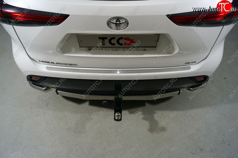 3 089 р. Накладка на задний бампер, ТСС Тюнинг  Toyota Highlander  XU70 (2020-2024) (лист шлифованный надписьToyota)  с доставкой в г. Калуга