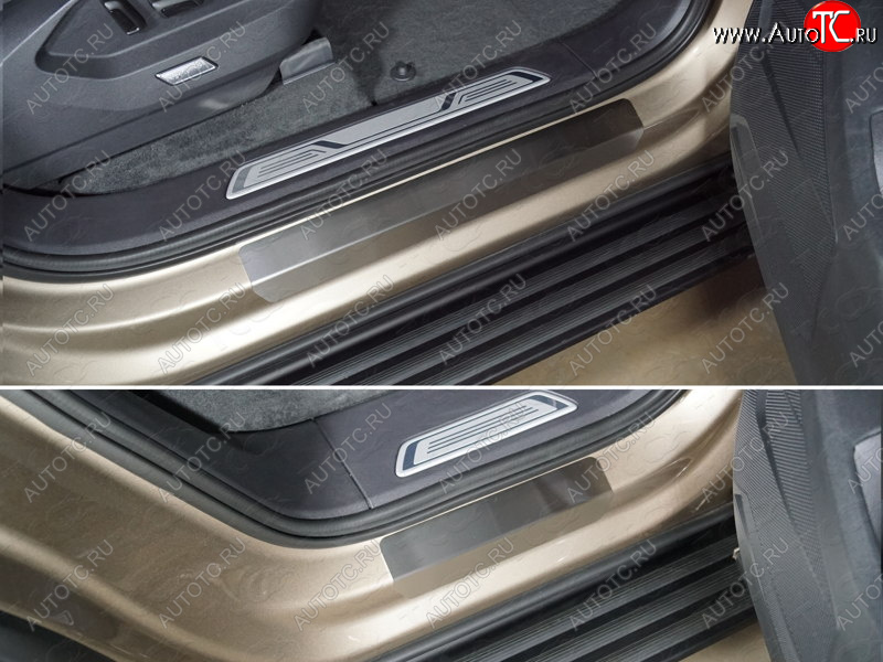 4 099 р. Накладки на пороги, ТСС Тюнинг  Volkswagen Touareg  CR (2018-2024) (лист шлифованный)  с доставкой в г. Калуга