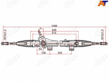 6 999 р. Рейка рулевая электрическая шток D=17.3 LHD SAT  Toyota Corolla  E120 (2000-2004) седан дорестайлинг, универсал дорестайлинг, хэтчбек 5 дв. дорестайлинг  с доставкой в г. Калуга. Увеличить фотографию 1