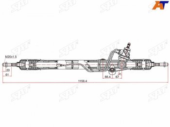 15 499 р. Рейка рулевая LHD SAT  Toyota Land Cruiser  J105 (1998-2007)  с доставкой в г. Калуга. Увеличить фотографию 1