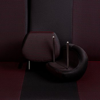 4 949 р. Комплект чехлов для сидений (РЗС 40/60, 2Г жаккард) Дублин Lord Autofashion  Chevrolet Cobalt (2011-2023), Ravon R4 (2016-2020) (черный, вставка Ёж Красная, строчка черная)  с доставкой в г. Калуга. Увеличить фотографию 8