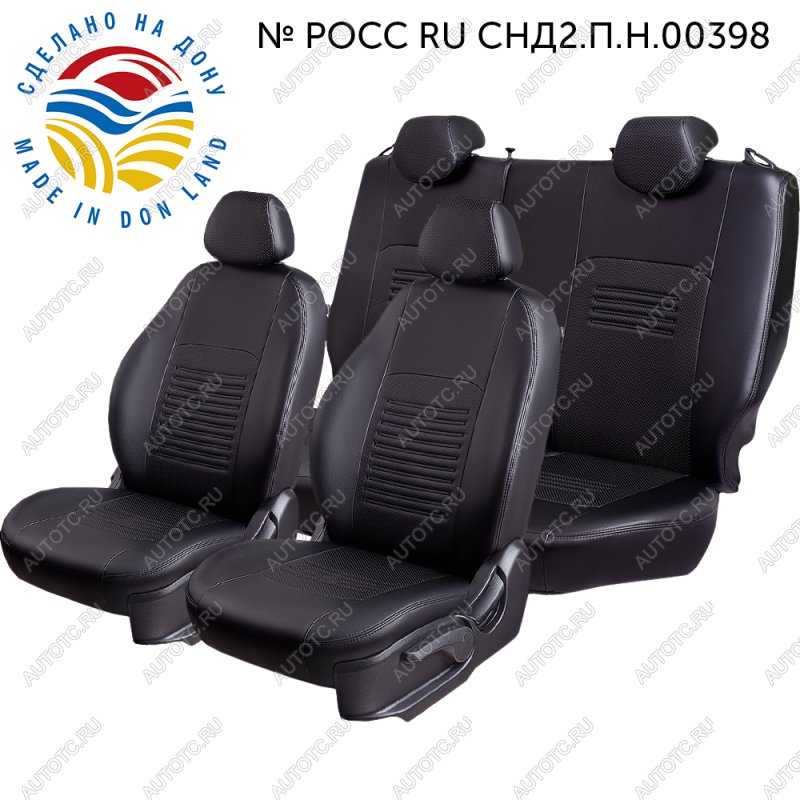 9 449 р. Чехлы для сидений (РЗС60/4, Экокожа Илана+Орегон) ТУРИН Lord Auto  Geely GC6 (2014-2017) (черный)  с доставкой в г. Калуга