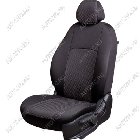 5 999 р. Комплект чехлов для сидений ( ЦЗС 3Г Жаккард) Дублин Lord Autofashion Nissan Almera Classic седан B10 (2006-2013) (черный, вставка Стежок серая)  с доставкой в г. Калуга