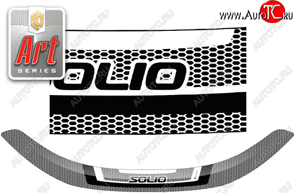 2 349 р. Дефлектор капот CA-Plastic  Suzuki Solio (2015-2020) (серия ART белая)  с доставкой в г. Калуга