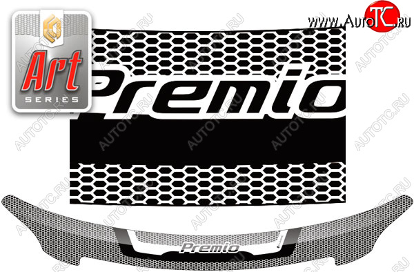 2 349 р. Дефлектор капота CA-Plastic  Toyota Premio  T260 (2007-2016) (серия ART белая)  с доставкой в г. Калуга