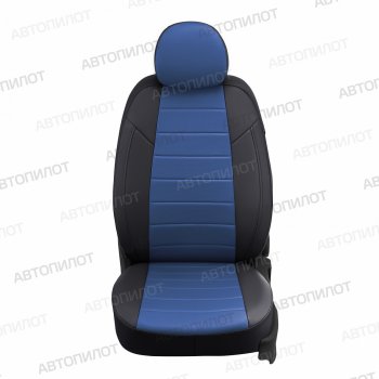 14 249 р. Чехлы сидений (экокожа) Автопилот  Geely Atlas Pro  NL3 (2019-2024) (черный/синий)  с доставкой в г. Калуга. Увеличить фотографию 4