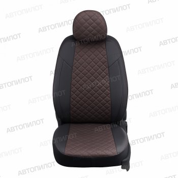 14 899 р. Чехлы сидений (экокожа) Автопилот Ромб  Geely Atlas Pro  NL3 (2019-2024) (черный/шоколад)  с доставкой в г. Калуга. Увеличить фотографию 2