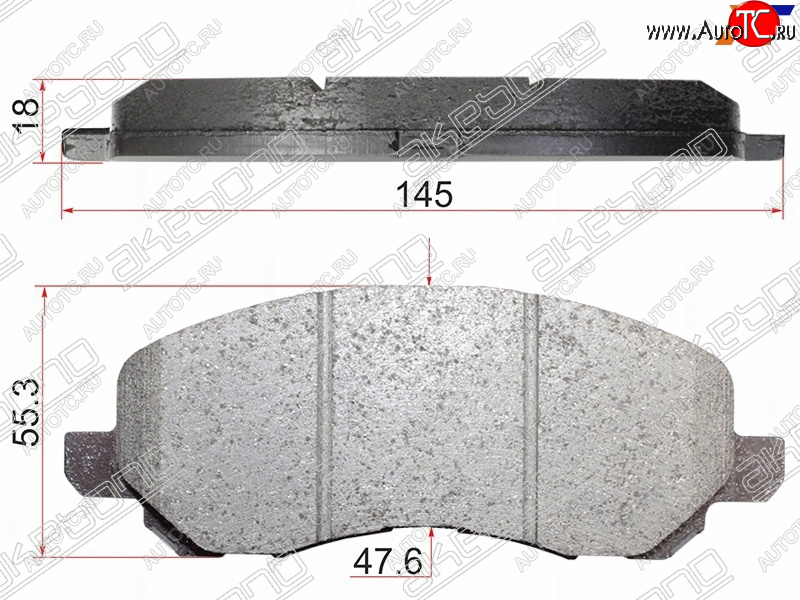 1 879 р. Колодки тормозные перед FR-FL SAT Mitsubishi Outlander CW0W дорестайлинг (2005-2010)  с доставкой в г. Калуга