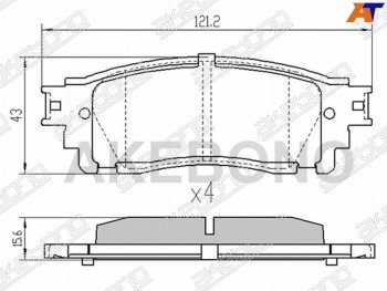 2 379 р. Копируемое: Колодки тормозные задние LH-RH SAT  Lexus NX200  Z10 - NX300h  Z10  с доставкой в г. Калуга. Увеличить фотографию 1