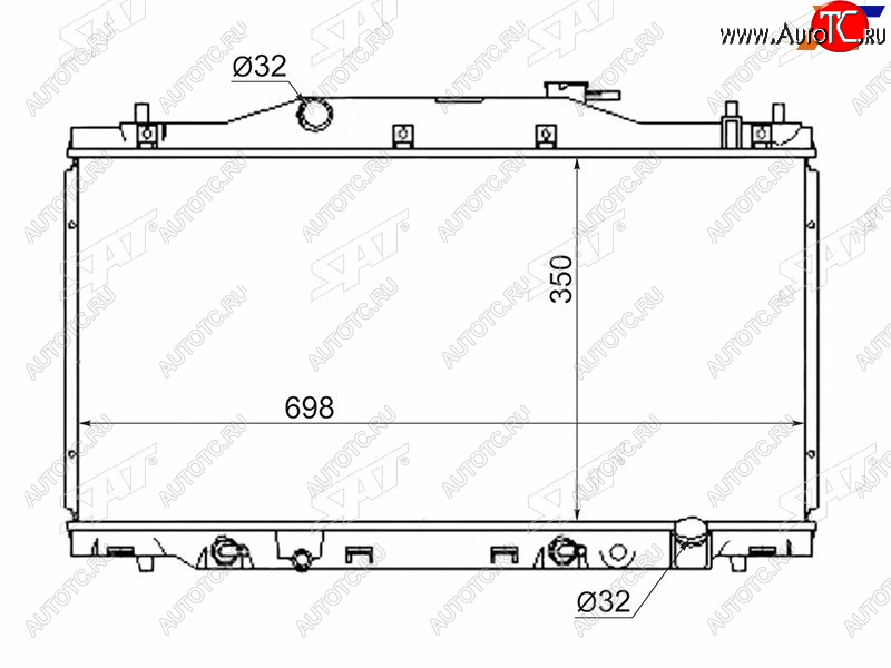 8 749 р. Радиатор SAT  Honda Integra  DB6,DB8,DB9 - Integra SJ  EK3  с доставкой в г. Калуга