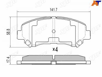 1 559 р. Колодки тормозные перед FR-FL SAT  Nissan Qashqai  1 - X-trail  2 T31  с доставкой в г. Калуга. Увеличить фотографию 1