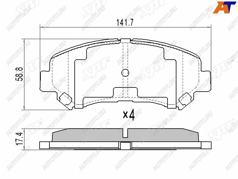 1 559 р. Колодки тормозные перед FR-FL SAT  Nissan Qashqai  1 - X-trail  2 T31  с доставкой в г. Калуга