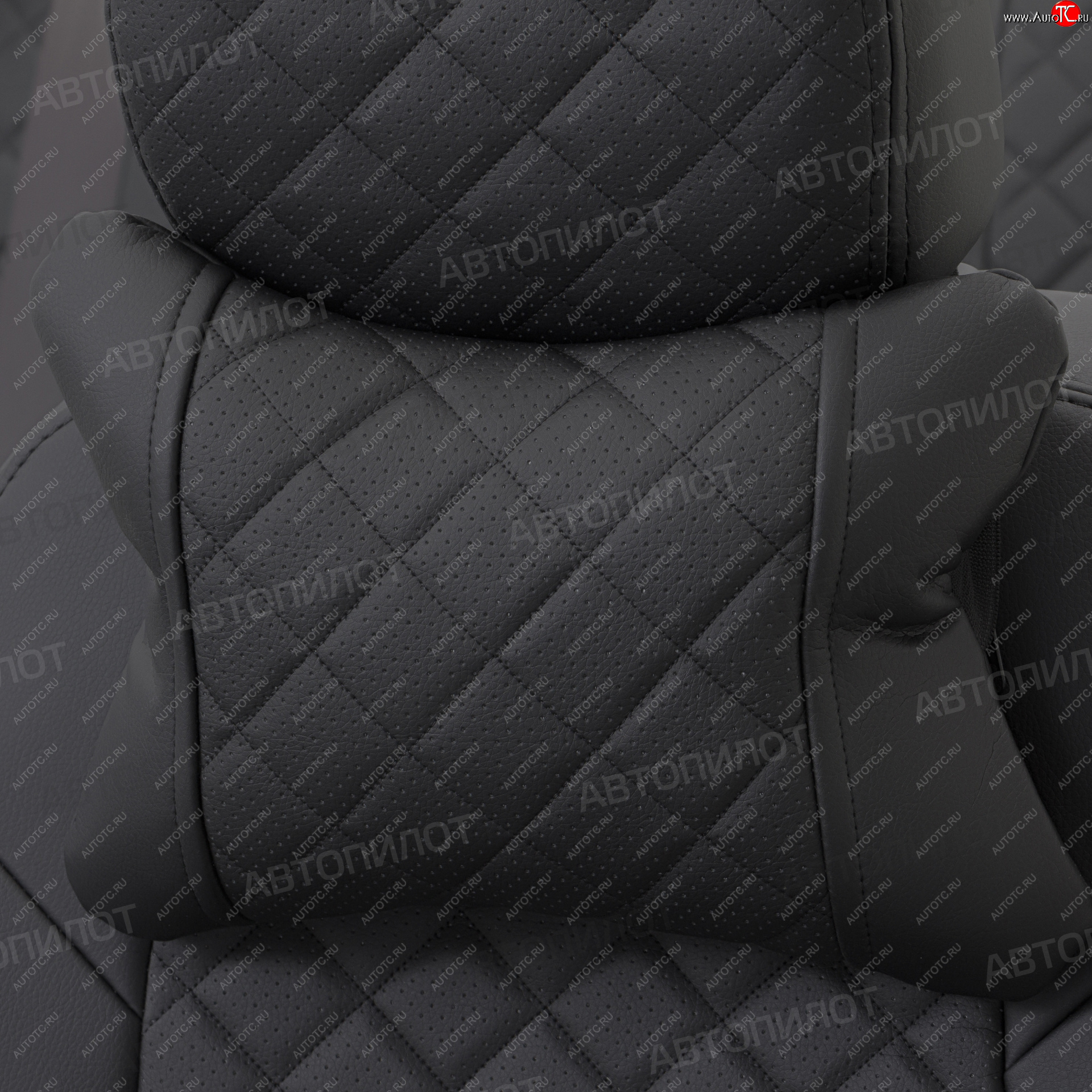 619 р. Подушки под шею (2 шт., экокожа) Автопилот Ромб Hyundai I30 2 GD дорестайлинг, хэтчбэк 5 дв. (2011-2015) (черный)  с доставкой в г. Калуга