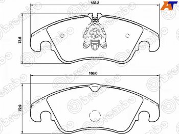 5 799 р. Колодки тормозные передние FL-FR SAT Audi A4 Allroad B8 дорестайлинг (2009-2011)  с доставкой в г. Калуга. Увеличить фотографию 1