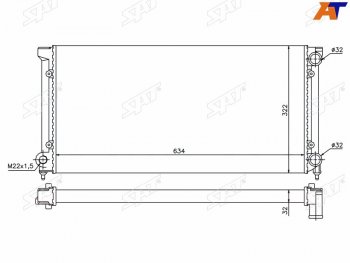 Радиатор охлаждающей жидкости SAT  Volkswagen Passat B3 универсал (1988-1993)
