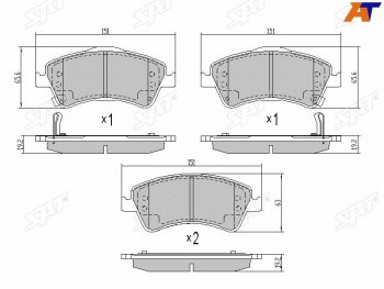 1 299 р. Колодки тормозные передние FR-FL SAT  Toyota Avensis ( T270 седан,  T270 универсал) (2008-2018) дорестайлинг, дорестайлинг, 1-ый рестайлинг, 1-ый рестайлинг, 2-ой рестайлинг, 2-ой рестайлинг  с доставкой в г. Калуга. Увеличить фотографию 1