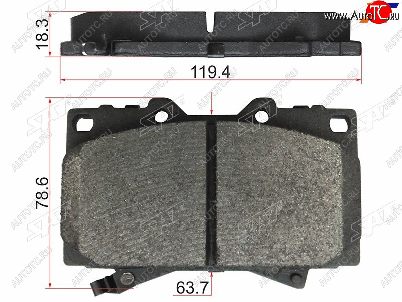 1 979 р. Колодки тормозные перед FL-FR SAT  Toyota Land Cruiser 100 дорестайлинг (1998-2002) (с керамическим наполнением)  с доставкой в г. Калуга