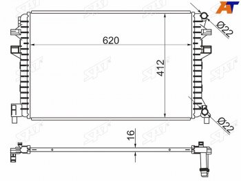 5 399 р. Радиатор охлаждающей жидкости SAT  Audi A3 ( 8VA хэтчбэк 5 дв.,  8V1) (2012-2020), Skoda Karoq  NU7 (2017-2024), Skoda Kodiaq  NU7 (2017-2021), Skoda Octavia  A7 (2012-2020), Volkswagen Golf  7 (2012-2020)  с доставкой в г. Калуга. Увеличить фотографию 1