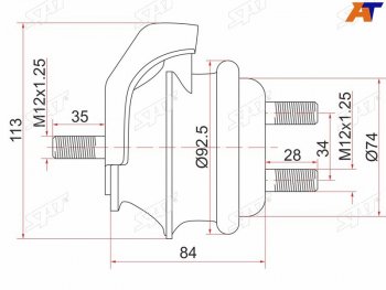 1 649 р. Опора двигателя FR SAT  Toyota Mark 2  X110 - Verossa  с доставкой в г. Калуга. Увеличить фотографию 2