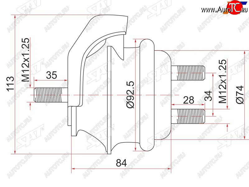 1 649 р. Опора двигателя FR SAT  Toyota Mark 2  X110 - Verossa  с доставкой в г. Калуга