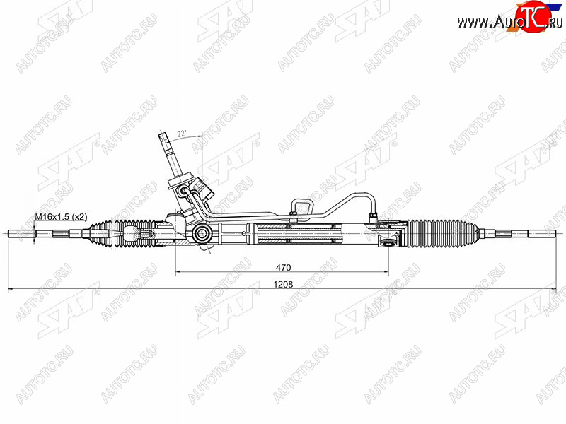 13 599 р. Рейка рулевая гидравлическая LHD SAT Chevrolet Cruze J305 хэтчбек рестайлинг (2012-2015)  с доставкой в г. Калуга