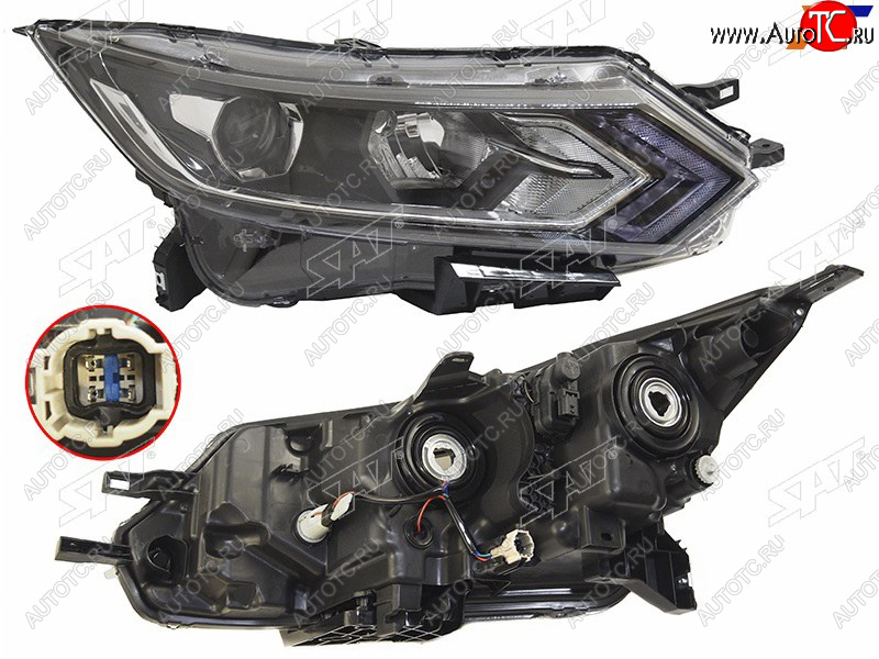 12 349 р. Фара правая ( галоген, LED) SAT  Nissan Qashqai  2 (2017-2022) J11 рестайлинг  с доставкой в г. Калуга